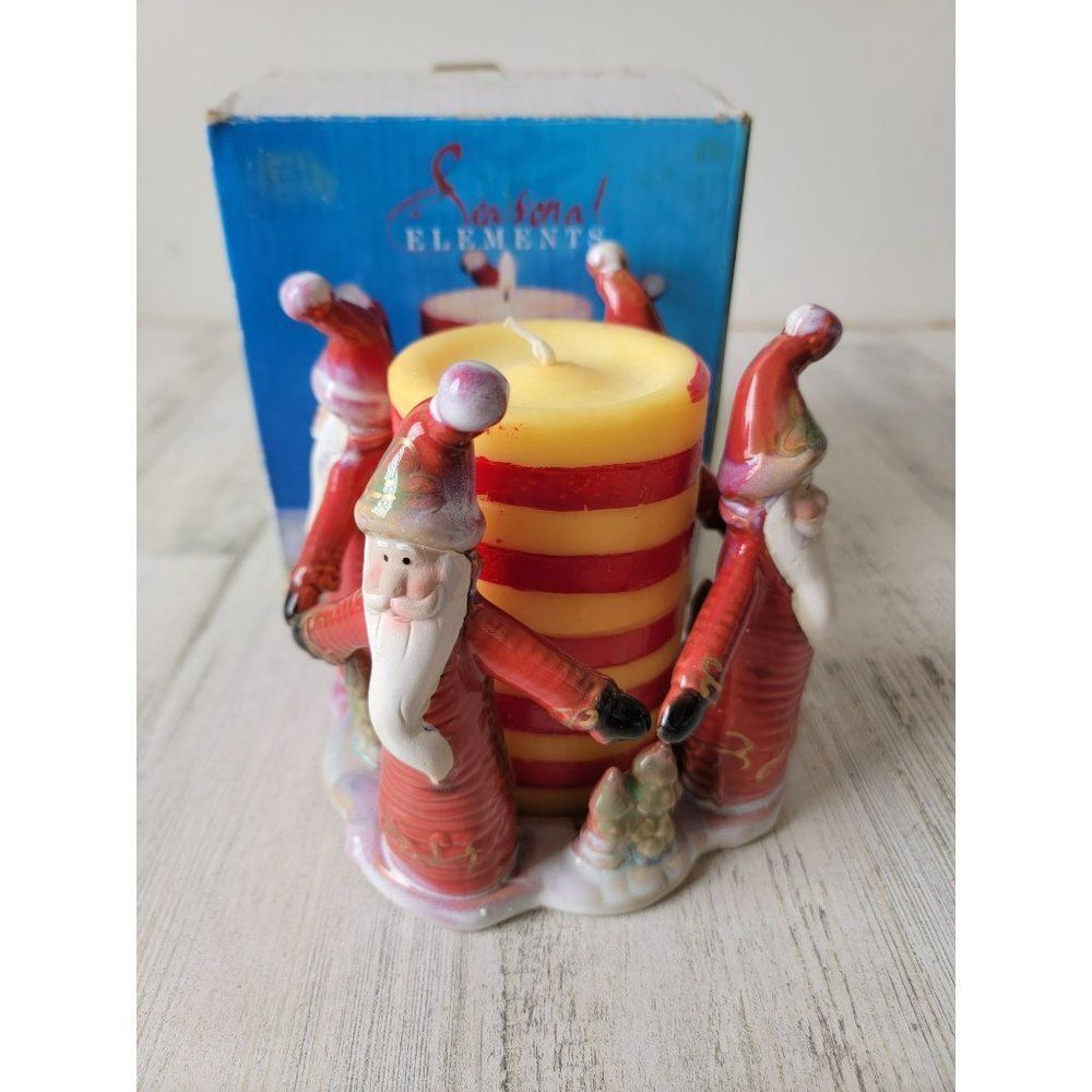 Seasonal elements Santa snowman tea light holder Xmas home‎ decor